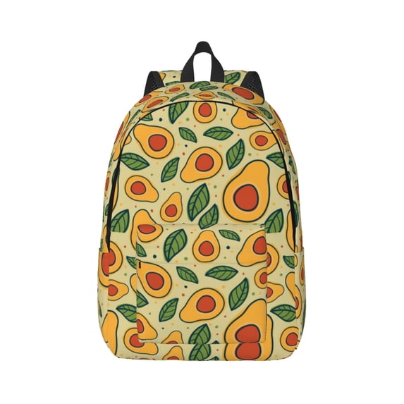 Balery Leaves Avocado Vintage Canvas Backpack for Men and Women - Large Capacity, Durable Travel Laptop Bag for School, Work, Hiking, and Outdoor Activities