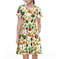 thumbnail image 1 of Balery Lemon Fruits Vegetables Pattern Womens Dresses Loose Short sleeve Sundresses Swimsuit Coverup 2025 Summer Casual Dress for Women - A-Line Swing Dress, 1 of 6