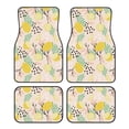 thumbnail image 1 of Balery Lemon Leaves Pattern 4-Piece Floor Mats, Heavy-Duty Rubber Liners, Anti-Slip Design, All-Season Automotive Protection, Vehicles, Cars, Trucks, and SUVs, 1 of 1
