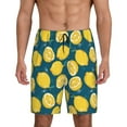thumbnail image 1 of Balery Lemon Men's Cotton Knit Pajama Shorts Waistband & Pockets,Short Pajama Pants-Small, 1 of 8