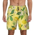 thumbnail image 1 of Balery Lemon Mens Swim Trunks Swim Shorts for Men Quick Dry Inseam Beach Shorts with Compression Liner Pocket-Small, 1 of 9