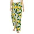 thumbnail image 1 of Balery Lemon Seamless Pattern Oil Painting Effect print Women's Pajama Pants,Ultra Lightweight Pjs,Lounge Pant-Medium, 1 of 9