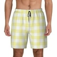 thumbnail image 1 of Balery Lemon Yellow Checkboard Mens Swim Trunks Swim Shorts for Men Quick Dry Inseam Beach Shorts with Compression Liner Pocket-Medium, 1 of 9