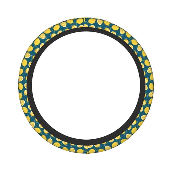 Balery Lemon print Steering Wheel Covers Elastic Skidproof Steering Wheel Protective Cover Case for Men Women Universal 15 Inches Cars Accessories