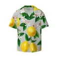 thumbnail image 1 of Balery Lemon1 Men's Casual Button Down Shirt Short Sleeve Textured Summer Cuban Beach Shirts-X-Large, 1 of 7