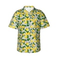 thumbnail image 1 of Balery Lemon1 Print Men's Hawaiian Shirts Short Sleeve Beach Shirt Relaxed Fit Vacation Button Down Shirts-Small, 1 of 9