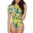 thumbnail image 1 of Balery Lemon1 Women's Short Sleevee Crew Neck Bodysuit Tops Short Sleeve Tops Basic-Small, 1 of 9