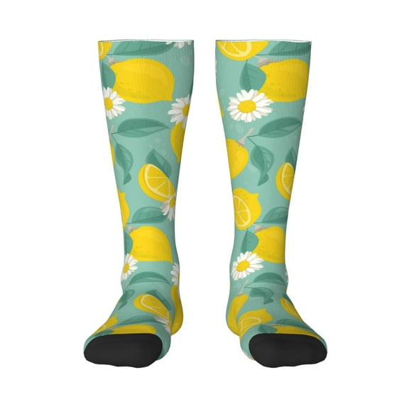 Balery Lemons Chamomile Flowers And Leaves Fun Novelty Socks Men'S Women'S Crew Socks Funny Crazy Novelty Socks Quirky And Cool Socks