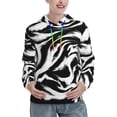 thumbnail image 1 of Balery Leopard And Zebra 2 Pattern Womens Long Sleeve Hoodie, Pullover Hooded Sweatshirt, Kangaroo Pocket Hoodie with Eye-catching Drawstrings-Large, 1 of 7