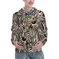 thumbnail image 1 of Balery Leopard And Zebra1 Pattern Womens Long Sleeve Hoodie, Pullover Hooded Sweatshirt, Kangaroo Pocket Hoodie with Eye-catching Drawstrings-Medium, 1 of 7