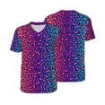 thumbnail image 1 of Balery Leopard Neon Rainbow Gradient Baseball Jersey for Men Casual Button Down Shirts Short Sleeve Active Team Sports Uniform-Medium, 1 of 9