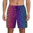thumbnail image 1 of Balery Leopard Neon Rainbow Gradient Mens Swim Trunks Swim Shorts for Men Quick Dry Inseam Beach Shorts with Compression Liner Pocket-Small, 1 of 9