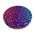 thumbnail image 1 of Balery Leopard Neon Rainbow Gradient Velvet Round Bar Chair Cushion Cover Adjustable, Protects From Scratches And Stains, Soft & Washable Ideal For Wooden And Metal Stools - 14 Inch, 1 of 7