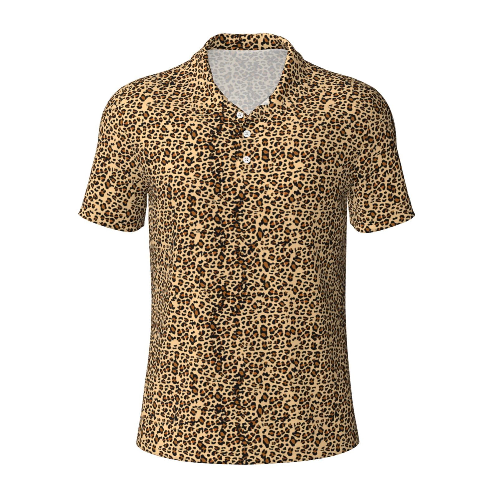 Brown Leopard Print Polo Sweater