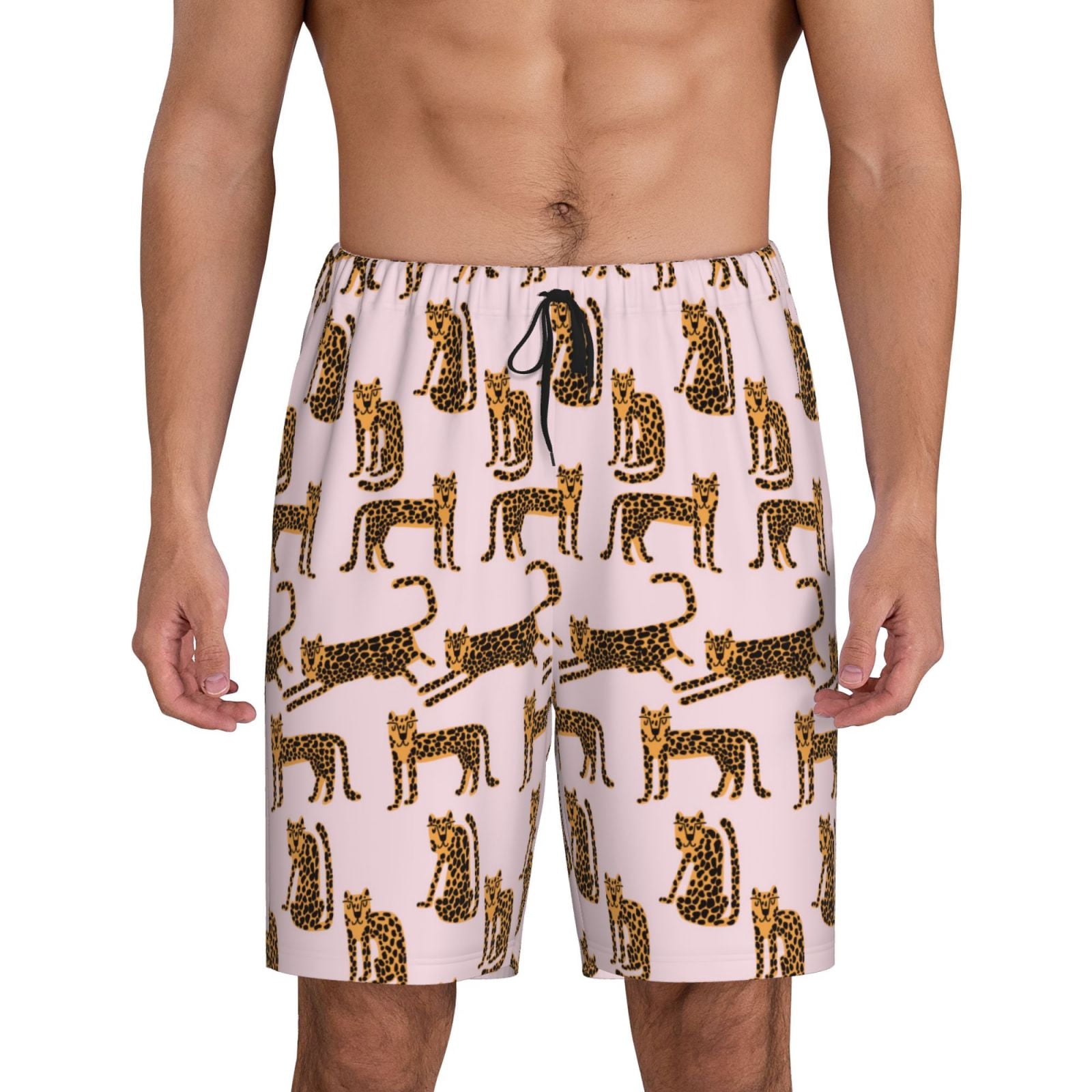 Pink Cheetah Print Men's Shorts