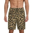 thumbnail image 1 of Balery Leopard Print Men's Cotton Knit Pajama Shorts Waistband & Pockets,Short Pajama Pants-Large, 1 of 8