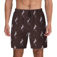thumbnail image 1 of Balery Leopard Print Mens Swim Trunks Swim Shorts for Men Quick Dry Inseam Beach Shorts with Compression Liner Pocket-3X-Large, 1 of 9