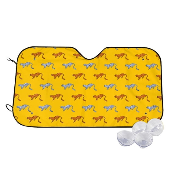 Balery Leopard Print Print Car Windshield Sun Shade,Windshield Sunshade for Car Pickup Truck SUV Accessories-Small