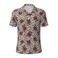thumbnail image 1 of Balery Leopard Print Rose Printed Men’s Short Sleeve Polo Shirt, Midweight Men's Shirt,Golf Polo shirts -Small, 1 of 9