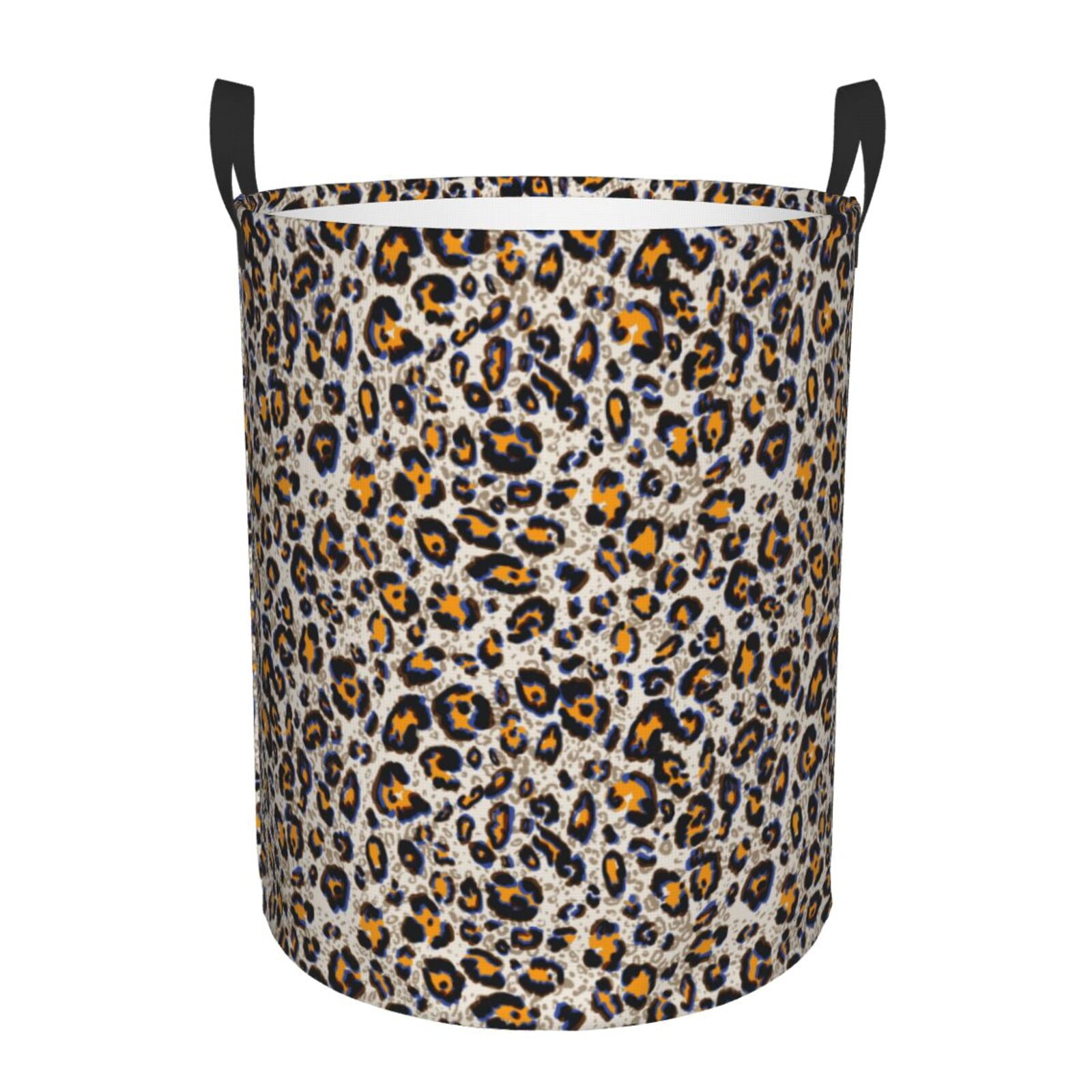 Teal Pink Leopard Laundry Basket