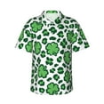 thumbnail image 1 of Balery Leopard print St. Patrick's Day Print Men's Hawaiian Shirts Short Sleeve Beach Shirt Relaxed Fit Vacation Button Down Shirts-3X-Large, 1 of 9