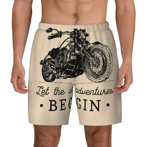 Balery Let The Adventure Begin Mens Swim Trunks Swim Shorts for Men Quick Dry Inseam Beach Shorts with Compression Liner Pocket-X-Large