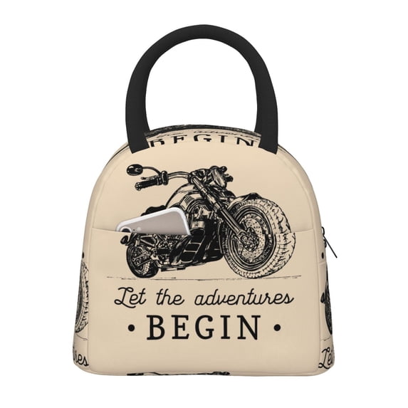 Balery Let The Adventure Begin Pattern Lunch Bag Women, Lunch Box ...
