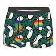 thumbnail image 1 of Balery Lgbt Penguin Men's Boxer Briefs, Soft and Breathable Cotton Underwear with nylon Waistband-Large, 1 of 9