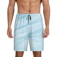 thumbnail image 1 of Balery Light Blue Marble Men's Cotton Knit Pajama Shorts Waistband & Pockets,Short Pajama Pants-XX-Large, 1 of 8