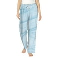 thumbnail image 1 of Balery Light Blue Marble print Women's Pajama Pants,Ultra Lightweight Pjs,Lounge Pant-Small, 1 of 9