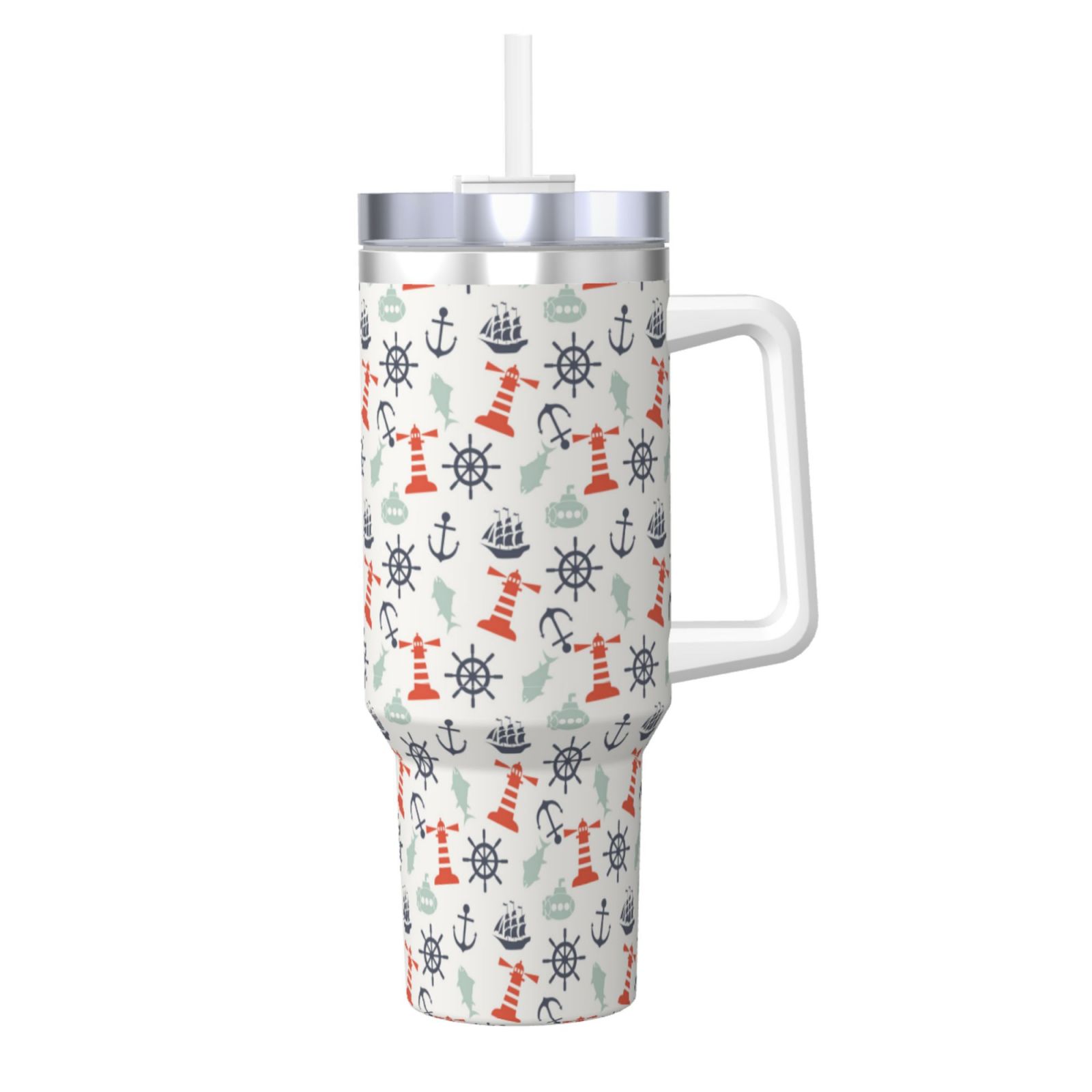 Xigua 17oz Stainless Steel Tumbler With Handle & Straw – Double Wall Vacuum Insulated Travel Mug, Keeps Drinks Hot/Cold For Hours