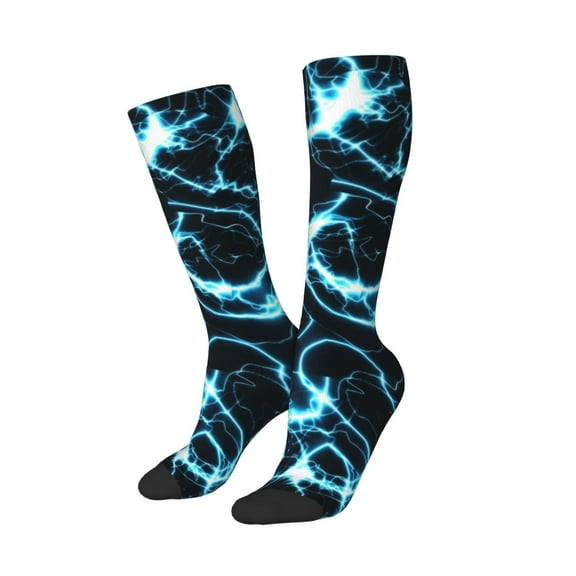 Balery Lightning Printed Novelty Socks Men's Women's Crew Socks Sports Socks Knee High Socks Cotton Socks Quirky and Cool Socks