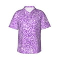 thumbnail image 1 of Balery Lilac Glittering Print Men's Hawaiian Shirts Short Sleeve Beach Shirt Relaxed Fit Vacation Button Down Shirts-Medium, 1 of 9