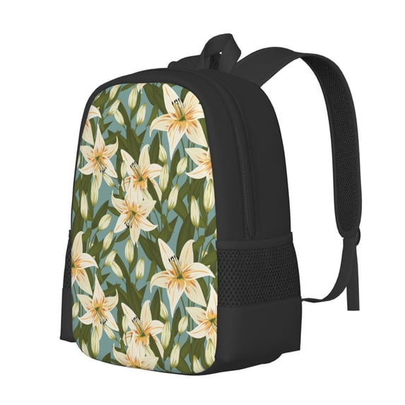 Balery Lilies Flowers Backpack for Men and Women - Durable 600D Oxford Cloth -Large Capacity, Water-Resistant School, Travel, and Hiking Bag