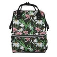 thumbnail image 1 of Balery Lilies Flowers Mummy Backpack - Waterproof Twill Canvas, Large Capacity Diaper Bag with Multiple Pockets and Adjustable Straps, 1 of 6