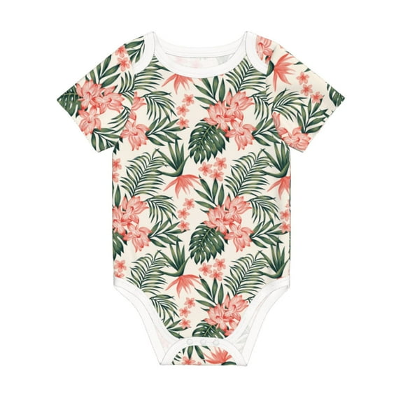 Balery Lilies Flowers Pattern Baby Climbing Clothes Infant Bodysuit Cute Infant Bodysuit Baby Romper-6 Months