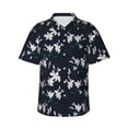 thumbnail image 1 of Balery Lilies Flowers Print Men's Hawaiian Shirts Short Sleeve Beach Shirt Relaxed Fit Vacation Button Down Shirts-Large, 1 of 9