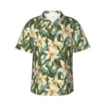 thumbnail image 1 of Balery Lilies Flowers Print Men's Hawaiian Shirts Short Sleeve Beach Shirt Relaxed Fit Vacation Button Down Shirts-Large, 1 of 9