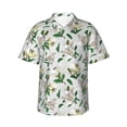 thumbnail image 1 of Balery Lilies Flowers Print Men's Hawaiian Shirts Short Sleeve Beach Shirt Relaxed Fit Vacation Button Down Shirts-Medium, 1 of 9