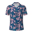 thumbnail image 1 of Balery Lilies Flowers Printed Men’s Short Sleeve Polo Shirt, Midweight Men's Shirt,Golf Polo shirts -Medium, 1 of 8