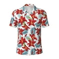 thumbnail image 1 of Balery Lilies Flowers Printed Men’s Short Sleeve Polo Shirt, Midweight Men's Shirt,Golf Polo shirts -Medium, 1 of 9