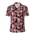 thumbnail image 1 of Balery Lilies Flowers Printed Men’s Short Sleeve Polo Shirt, Midweight Men's Shirt,Golf Polo shirts -Small, 1 of 9