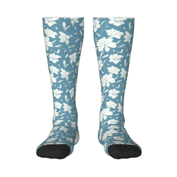 Balery Lilies Flowers Printed Novelty Socks Men's Women's Crew Socks Sports Socks Knee High Socks Cotton Socks Quirky and Cool Socks