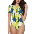 thumbnail image 1 of Balery Lilies Flowers Women's Short Sleevee Crew Neck Bodysuit Tops Short Sleeve Tops Basic-Medium, 1 of 9