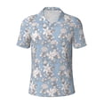 thumbnail image 1 of Balery Lily Flower Printed Men’s Short Sleeve Polo Shirt, Midweight Men's Shirt,Golf Polo shirts -Medium, 1 of 8