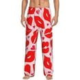 thumbnail image 1 of Balery Lips Kiss print Men's Pajama Pants,Ultra Lightweight Pjs,Lounge Pant-Large, 1 of 9