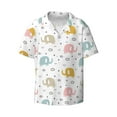 thumbnail image 1 of Balery Little Elephant Men's Casual Button Down Shirt Short Sleeve Textured Summer Cuban Beach Shirts-Large, 1 of 7