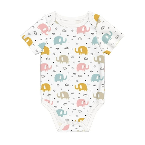 Balery Little Elephant Pattern Baby Climbing Clothes Infant Bodysuit Cute Infant Bodysuit Baby Romper-3 Months