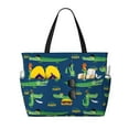 thumbnail image 1 of Balery Little Pirate Crocodile Beach Travel Bag - Water-Resistant, Large Capacity Lightweight Tote with 7 Pockets for Women and Men - Perfect for Beach, Pool, Gym, and Travel, 1 of 7