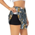 thumbnail image 1 of Balery Llama and Cactus Pattern Women's Running Shorts with Liner 2 Pockets Elastic Workout Athletic Gym Yoga Shorts-X-Large, 1 of 7